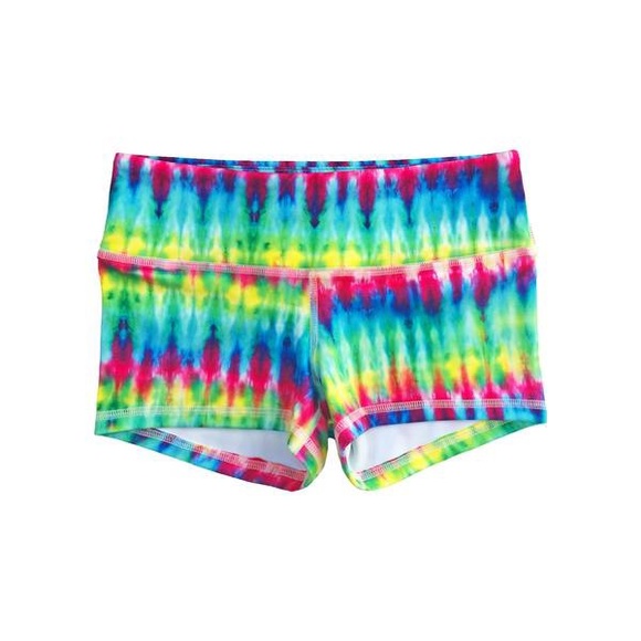 Fleo Pants - NWT FLEO shorts Rainbow Tie Dye Low Rise Contour